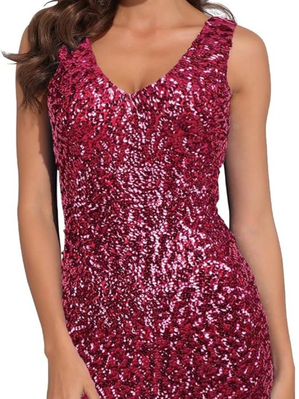Sequin Glitter Bodycon Stretchy Pink Mini Party Dress NWT